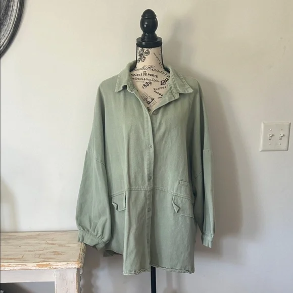 Misguided Denim Oversized Shacket Shirt Jacket Women’s size 12 - Picture 3 of 10